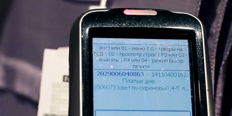 Просмотр информации о товаре в ТСД с программой Mobile SMARTS: Магазин 15